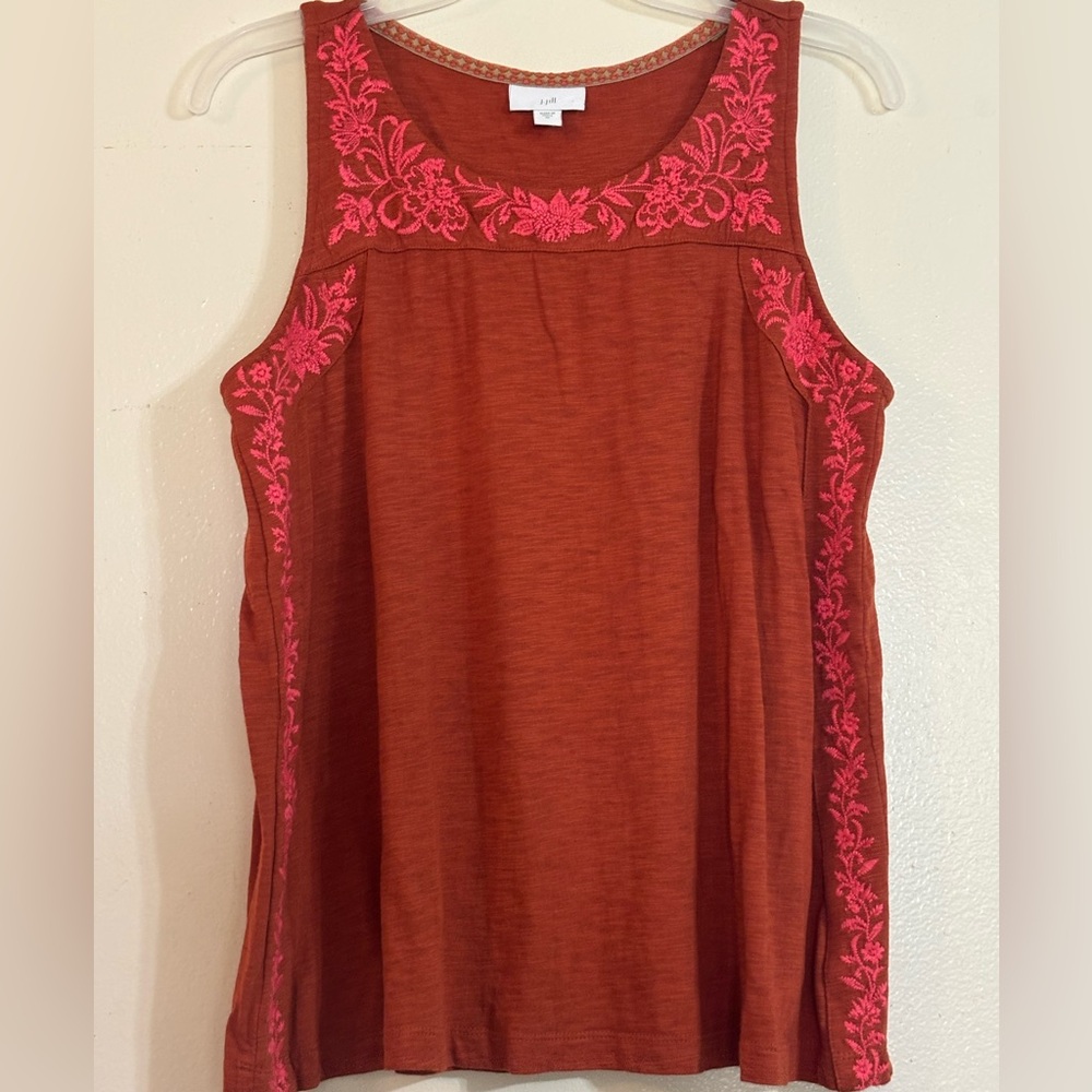 J. Jill Terracotta Tank with Pink Detailing